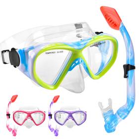 B09q2qv4gn Acqces Kids Snorkel Set Dry Top Snorkeling Gear For Youth Boys Girls
