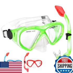 B0c1gr9sch Acqces Kids Snorkel Set Dry Top Snorkeling Gear For Youth Boys Girls