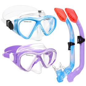 B0dnkjm92m Acqces 2 Sets Snorkeling Gear For Kids Snorkel Set Ages 6-14 Dry Top