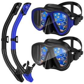B0dnsll77k Acqces Snorkeling Gear For Adults Dry Top Snorkel Mask Set 2 Pack Scuba Diving