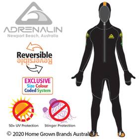 662940612 Adrenalin Bodyshield Reversible Microfiber Junior Hooded Suit - Size 12