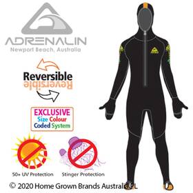 662940616 Adrenalin Bodyshield Reversible Microfiber Junior Hooded Suit - Size 16