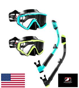 B0fgxyvbsy Aegend Snorkel Set Adult 2pk Dry Mask Panoramic Anti-leak Anti-fog Ba