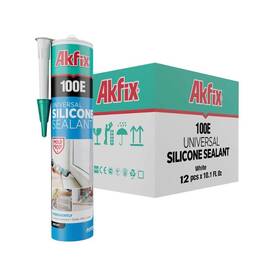 100e-12 Akfix 100e Rtv White Silicone Caulk 12x10.1 Fl.oz. - 100% 12 Pack