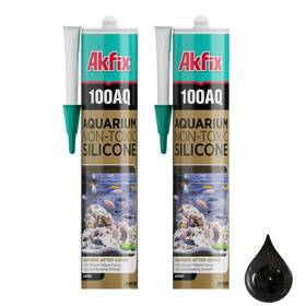 100aq-9.5oz-blk Akfix Akf 2p Fbm 100aq Aquarium Sealant Black 2x10.1 Fl. Oz. 100% 2 Pack