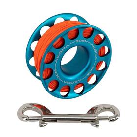 Afs-30m-bu Akona 30m / 100ft Aluminum Scuba Dive Finger Spool - Blue Stainless Steel Snap