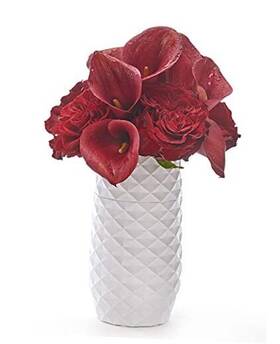 Amaranth Vase Co 860005589166 The - Unique Design For Easy Water Draining And Stem Small White