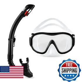 B0dskk9qzp Amazon Basics Snorkel Mask With Carry Bag Snorkeling Gear For Adults Black
