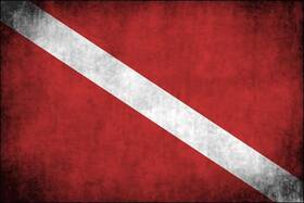 11466sl American Vinyl Vintage Scuba Dive Flag Sticker Diver Diving Distressed Decal 3 X 5 In