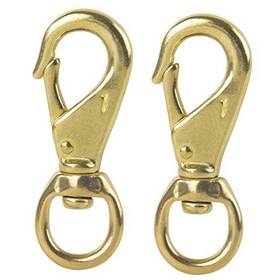 2020-0717-0001 Aowesm 3-1/4 Inch Brass Snap Hook 3/4 Swivel Eye - Solid Clips #1 Bags