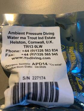 Apd14 Ap Diving Ap14 / Coaxial Oxygen O2 Cell New Unopened