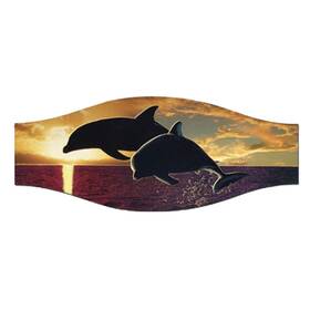 1023-dol Aqua Seascapes Mask Strap Cover 2 Dolphins Above Water