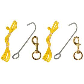 Aqurhsb2p Aqua Trident Stainless Reef Hook With 50 Inch Line #2 Brass Clip 2-pack