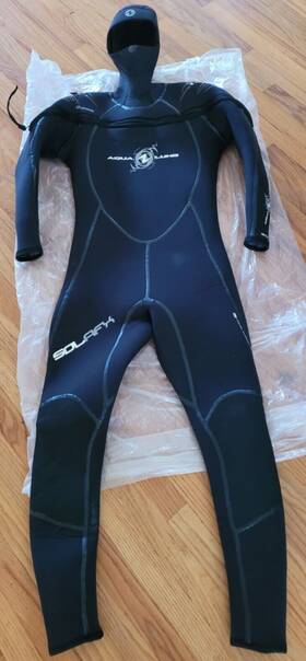 Su428117 Aqua Lung Solafx 8/7mm Mens Scuba Diving Wetsuit Semi-drisuit Size Mll