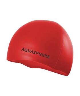 Sa2120601 Aqua Sphere Plain Silicone Swim Cap Red-black