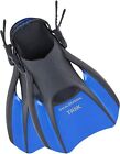 14trekfin Aqualung Trek Multi-sport Snorkeling Fins Medium Blue Distressed Pkg