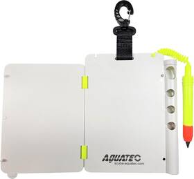 Ws-200 Aquatec Scuba Foldable Dive Writing Slate With Corrosion Resistant Locking Gate Clip