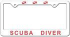 Au0105 Innovative Licence Plate Frame Scuba Diver Accessories White
