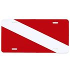Au0116 Innovative Metal Licence Plate Dive Flag Accessories Red