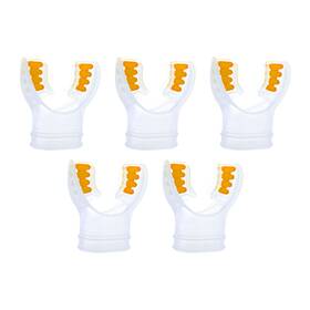 Aqumpuor5 Blue Reef Ultra Clear Silicone Mouthpiece 5-pack Orange