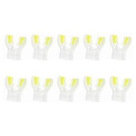 Aqumpuyl10 Blue Reef Ultra Clear Silicone Mouthpiece 10-pack Yellow