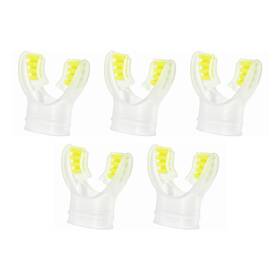 Aqumpuyl5 Blue Reef Ultra Clear Silicone Mouthpiece 5-pack Yellow