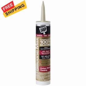 7079808793 Brand Dap Products Inc Silicone Max Kitchen And Bath Sealant Almond 10.1 Fl Oz White
