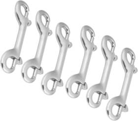 S8423 Brand Sisims 6 Pcs Marine Grade Double Ended Bolt Snap Diving Hook Large Silver