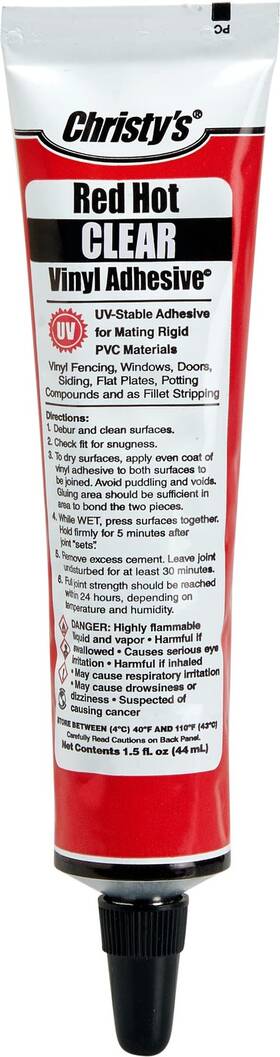 505096 Christys Red Hot Vinyl Adhesive Clear 1.5 Oz Tube