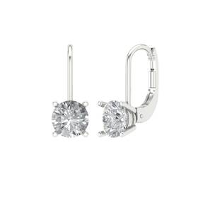 Clara Pucci Mois B1earrings 23 14k White Gold Moissanite Stud Earrings With Lever Back - Hypoallergenic 1 C