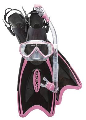 B00b95lyjq Cressi Palau Snorkeling Diving Fin Mask Snorkel Set Pink Xs/s Youth Adult