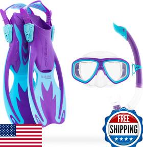 B08p3ybsvy Cressi Rocks Kids Set Purple/blue S/m