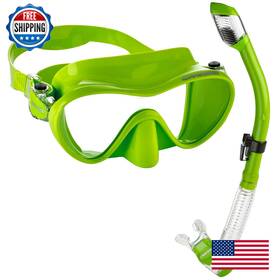 Cressi B0b355vndh Scuba Diving Snorkeling Kit - Freediving Mask Dry Snorkel F1 Supernova