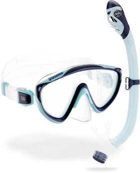 B0d9wt8zqh Cressi Tinetto And Iguana Dry Mask Snorkel Kit Navy/ice Cyan