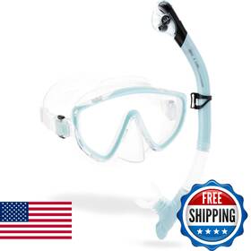 B0f8xkgcdp Cressi Tino And Scilla Mask Snorkel Kits Clear/ice Cyan