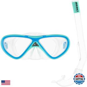 B0fhkmsgpv Cressi Mini Peg Island Mask Snorkel Kits Aqua Green/blue Dm569120
