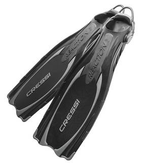 Be095544 Cressi Reaction Open Heel Fins With Bungee Straps Large Xl Black Dive Snorkel