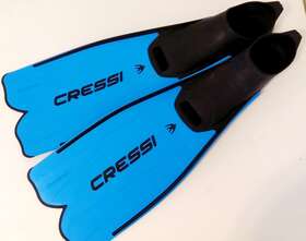 Ca182045 Cressi Rondinella Full Foot Fins Blue 10/11 45/46 Flippers Made In Italy