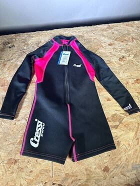 Wdg001543 Cressi New With Tags Kids Long Sleeve Swimsuit Black/pink L