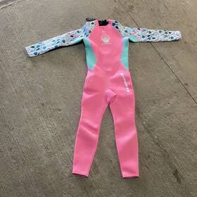 M150556k Dive & Sail And Wetsuit Girls Xxl Pink Full Body Diving Zip Water Sport Snork