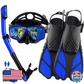 B0d7vy72t3 Divlmt Adult Snorkeling Gear Set Fins Anti-fog Mask And Dry Snorkel - Pro Dive K