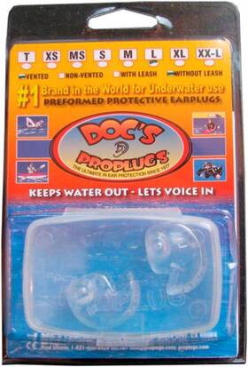 Docs 656103041732 Proplugs Pair Clear - Sm/med- For Swimming Use