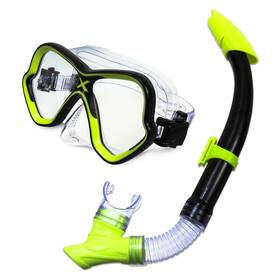 Dolfino 019519401925 Adult Open Mask And Snorkel Set Black/green Unisex