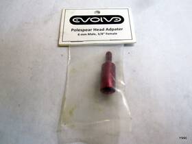 Evolve 742128247201 Polespear Tip Adapter 6mm Male To 3/8 Female Red