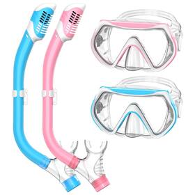 B0f8bptnp3 Forshine Kids Snorkel Set For Ages 6-14 Dry Top Mask Goggles Dive Combo Anti-fog