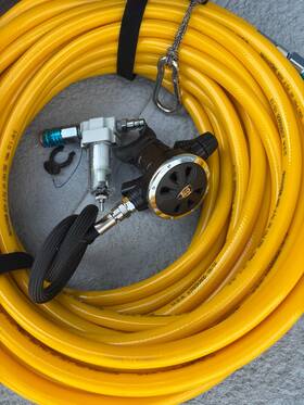 Gator Gill As-25 Hookah Diving 3/8 Add A Diver 25ft Dive Set Ready To Plug Into Oilless Compressor