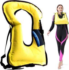 Mjrr00002 H&e Snorkel Vest Adults Portable Inflatable Swim Buoyancy Aid Jac