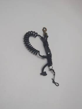 Lr1106 Innovative Scuba Diving Dive Black Snappy Coil - Brass Swivel Hook 1m 3ft Lanyard