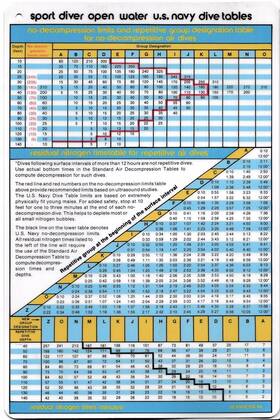 Re345001c Jeppesen Sanderson Inc Plastic Sport Diver Open Water U.s. Navy Dive Tables 9 Inch X6 Scuba 1987 Planner