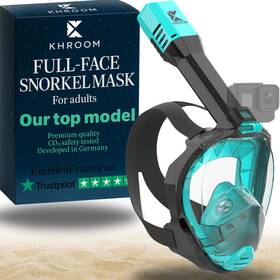 Khroom B0bmrt76vb Full Face Snorkel Mask Adults Co2-safe Snorkeling For 3x